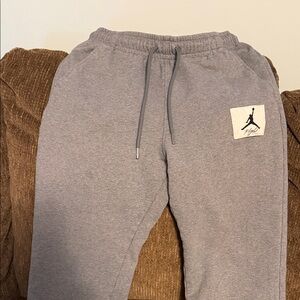 Jordan Men’s Grey Joggers with Logo Patch